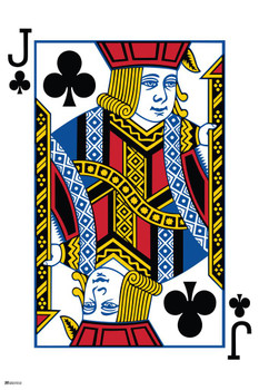 Jack of Clubs Playing Card Art Poker Room Game Room Casino Gaming Face Card Blackjack Gambler Stretched Canvas Art Wall Decor 16x24