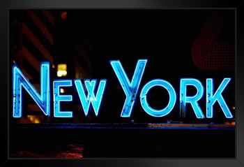 NYPD Manhattan Midtown Times Square Precinct New York City Neon Sign Photo Photograph Art Print Stand or Hang Wood Frame Display Poster Print 13x9