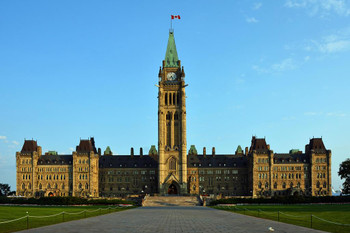 Canadian Parliament Building Ottawa Canada Photo Print Stretched Canvas Wall Art 24x16 inch