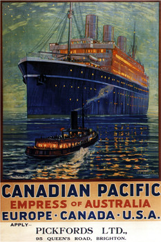 Canadian Pacific Empress of Austrailia Ocean Liner Ship Vintage Ad Cool Wall Decor Art Print Poster 12x18