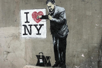 Banksy I Love New York Street Art Banksy Canvas Print Bansky Modern Art Grafitti Canvas Wall Art Street Art Prints Graffiti Art For Wall Art Canvas Love Decor Stretched Canvas Art Wall Decor 24x16