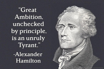 Great Ambition Alexander Hamilton Famous Motivational Inspirational Quote Stretched Canvas Wall Art 16x24 inch