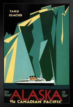 Alaska via Canadian Pacific Retro Travel Art Print Stand or Hang Wood Frame Display Poster Print 9x13