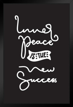 Inner Peace Is The New Success Inspirational Famous Motivational Inspirational Quote Teamwork Inspire Quotation Gratitude Positivity Support Motivate Good Vibes Stand or Hang Wood Frame Display 9x13