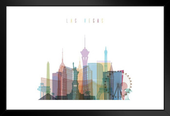 Las Vegas Strip Skyline Silhouette Art Print Stand or Hang Wood Frame Display Poster Print 9x13