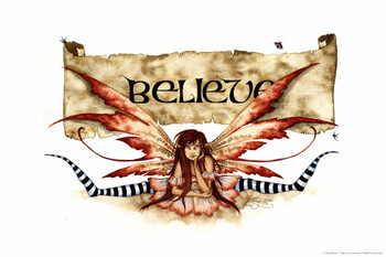 Believe Fairy by Amy Brown Stretched Canvas Art Wall Decor 16x24
