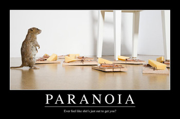 Paranoia Funny Demotivational Stretched Canvas Wall Art 16x24 Inch