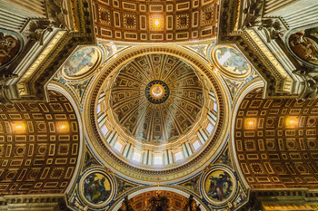 Dome and Frescos St Peters Basilica in Rome Italy Photo Photograph Cool Wall Decor Art Print Poster 18x12