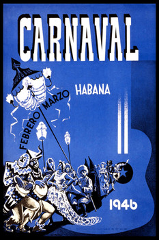 Carnaval Habana Havana Cuba 1946 Dance Party Festival Vintage Illustration Travel Cool Wall Decor Art Print Poster 12x18