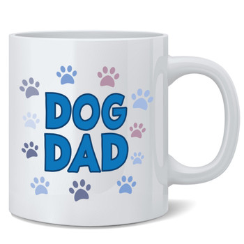 Dog Dad Paw Prints Doggo Pet Parent Gifts For Dad Dad Present Funny Cute Graphic Ceramic Coffee Mug Tea Cup Funny Fathers Day Mug From Daughter Son Wife Fun Novelty 12 oz