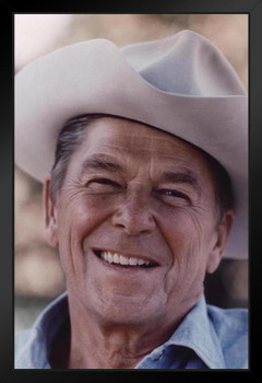 Ronald Reagan Cowboy Hat Photo Art Print Stand or Hang Wood Frame Display Poster Print 9x13