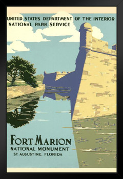 Fort Marion Florida National Monument Retro Vintage WPA Art Project Art Print Stand or Hang Wood Frame Display Poster Print 9x13
