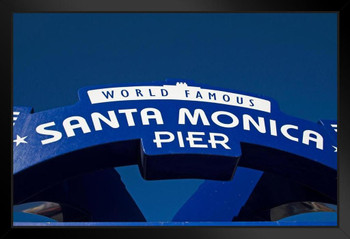 Santa Monica Pier Iconic Sign Los Angeles California Photo Photograph Art Print Stand or Hang Wood Frame Display Poster Print 9x13