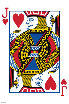 Jack of Hearts Playing Card Art Poker Room Game Room Casino Gaming Face Card Blackjack Gambler Stretched Canvas Art Wall Decor 16x24