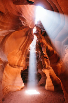 Upper Antelope Canyon Beam Of Light Sunbeam Photo Photograph Stretched Canvas Art Wall Decor 16x24