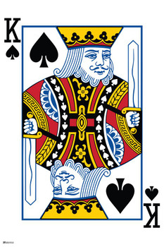 Laminated King of Spades Playing Card Art Poker Room Game Room Casino Gaming Face Card Blackjack Gambler Poster Dry Erase Sign 12x18