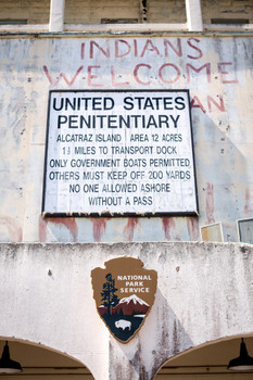 United States Penitentiary Sign Alcatraz Island Photo Photograph Cool Wall Decor Art Print Poster 12x18