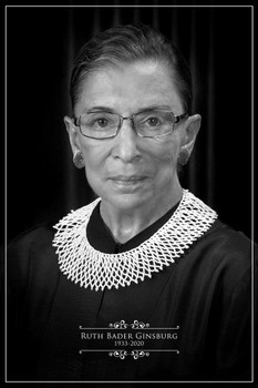 Ruth Bader Ginsburg RIP RBG Memorial Tribute Supreme Court Judge Justice Feminist Political Inspirational Motivational Stretched Canvas Art Wall Decor 16x24