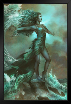 Breaking Waves by Renee Biertempfel Siren Fantasy Art Print Stand or Hang Wood Frame Display Poster Print 9x13