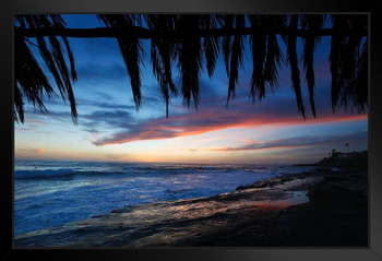 Sunset at Windansea Beach La Jolla San Diego California Photo Photograph Art Print Stand or Hang Wood Frame Display Poster Print 13x9