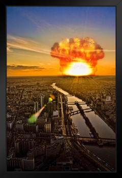 Apocalypse on Earth Asteroid Hitting Urban Area Photo Photograph Art Print Stand or Hang Wood Frame Display Poster Print 9x13