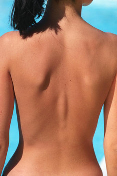 Close Up of Beautiful Womans Bare Back Shoulders Photo Print Stretched Canvas Wall Art 16x24 inch