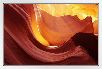 Sandstone Formations Lower Antelope Canyon Arizona Photo Photograph White Wood Framed Poster 20x14