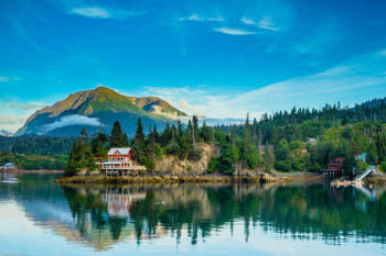 Reflection in a Reflection Kachemak Bay Alaska Photo Photograph Cool Wall Decor Art Print Poster 18x12