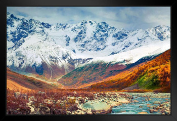 Shkhara Peak Caucasus Mountains Svaneti Region Georgia Photo Photograph Art Print Stand or Hang Wood Frame Display Poster Print 13x9
