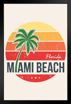 Miami Beach Florida Palm Tree Art Print Stand or Hang Wood Frame Display Poster Print 9x13