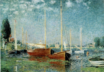 Claude Monet Argenteuil 1875 Impressionist Oil On Canvas Landscape Painting Print Stretched Canvas Wall Art 16x24 inch