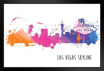 Las Vegas Nevada Skyline Watercolor Art Print Stand or Hang Wood Frame Display Poster Print 13x9