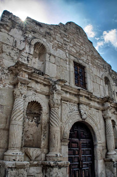 The Alamo Mission San Antonio Texas Historical Photo Print Stretched Canvas Wall Art 16x24 inch