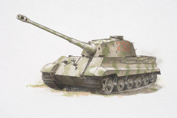 German King Tiger Tank Stretched Canvas Art Wall Decor 24x16