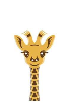 Baby Giraffe Cartoon Style Portrait Nursery Wall Art Cute Adorable Decoration For Girls Room For Boys Room Stretched Canvas Art Wall Decor 24x16