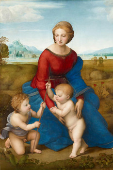 Raphael Madonna of the Meadow Baby Realism Romantic Artwork Raffaello Prints Biblical Drawings Portrait Painting Wall Art Renaissance Posters Canvas Art Stretched Canvas Art Wall Decor 16x24