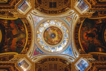 Ceiling Saint Isaacs Cathedral Saint Petersburg Photo Photograph Cool Wall Decor Art Print Poster 18x12