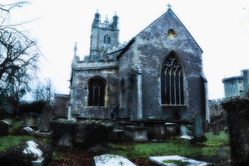 Old Chapel and Cemetery Bristol United Kingdom Photo Print Stretched Canvas Wall Art 24x16 inch