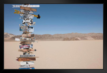 Signpost in Desert Death Valley California Photo Photograph Art Print Stand or Hang Wood Frame Display Poster Print 13x9