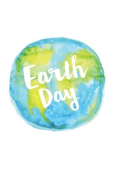 Earth Day Watercolor Go Green Conservation Environmental Stretched Canvas Wall Art 16x24 Inch