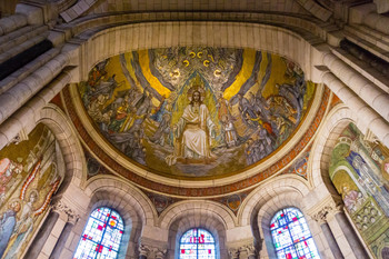 Interior of Basilica of the Sacred Heart of Paris Photo Photograph Cool Wall Decor Art Print Poster 18x12