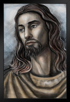 Jesus Christ Son of God Messiah Portrait Illustration Fine Art Print Stand or Hang Wood Frame Display Poster Print 9x13