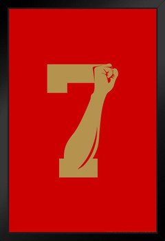 Power 7 Logo Red Gold For Justice Fist Art Print Stand or Hang Wood Frame Display Poster Print 9x13