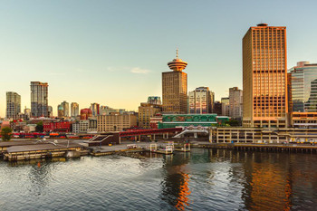 Evening on the waterfront in Vancouver Stretched Canvas Wall Art 16x24 inch