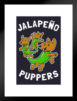 Jalapeno Puppers Puppy Funny Popper Parody LCT Creative Matted Framed Wall Decor Art Print 20x26