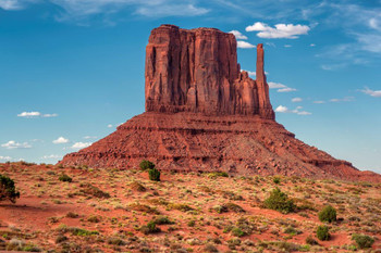 West Mitten Buttes Monument Valley Arizona Photo Print Stretched Canvas Wall Art 24x16 inch