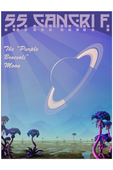55 Cancri F Purple Broccoli Moon Futuristic Fantasy Travel Stretched Canvas Art Wall Decor 16x24