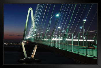 Arthur Ravenel Jr Bridge Illuminated Charleston Photo Photograph Art Print Stand or Hang Wood Frame Display Poster Print 9x13