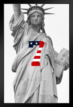 Power 7 Logo Statue of Liberty American Flag Art Print Stand or Hang Wood Frame Display Poster Print 9x13