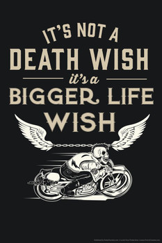 Its Not A Death Wish Its A Bigger Life Wish Retro Art Stretched Canvas Art Wall Decor 16x24